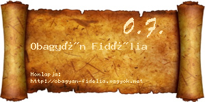 Obagyán Fidélia névjegykártya